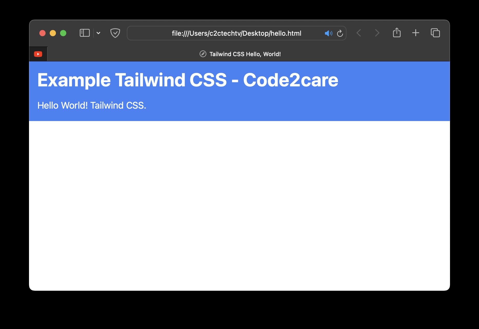 Tailwind CSS Hello World Example